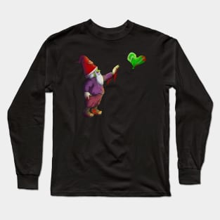 Sad Zombie Lonely Gnome with Balloon Long Sleeve T-Shirt